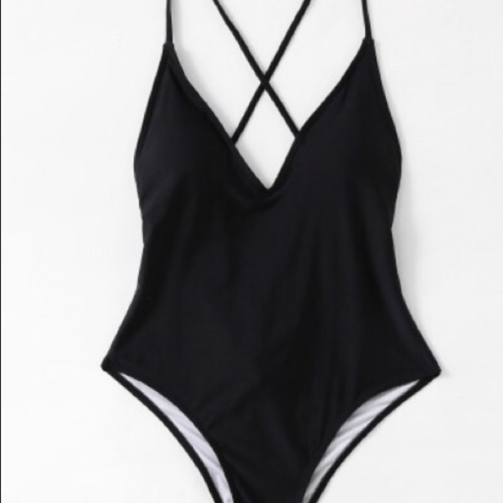 SHEIN one piece black bathing suit.